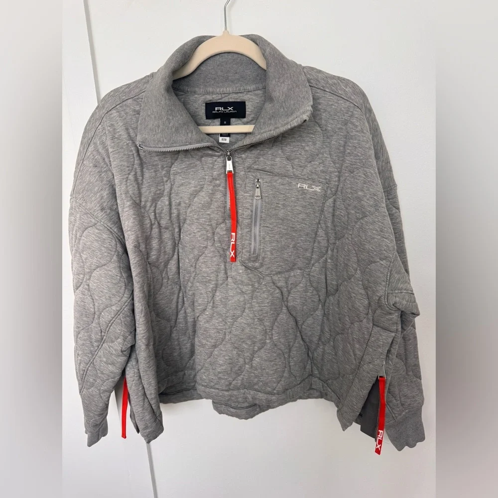 Ralph Lauren Sport RLX Gray Quilted Zip Pullover - Picture 1 of 7